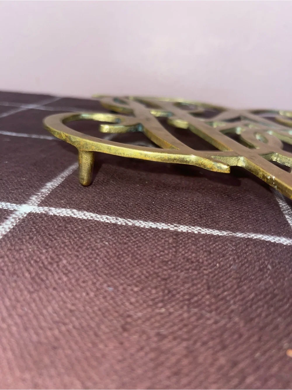 Williamsburg VA Metalcrafters Queen Ann Cypher Brass Trivet CW10-10 Vintage